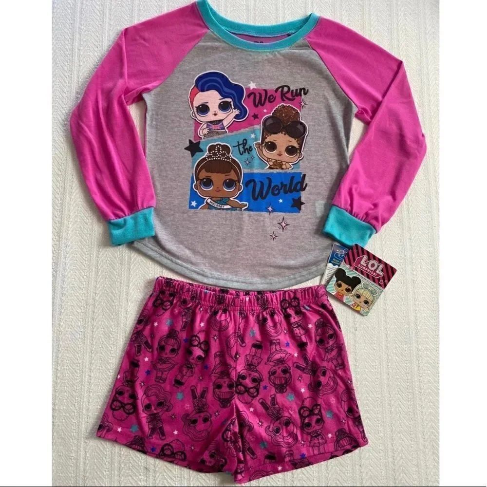 L.O.L. SURPRISE! Girls Size 8 2-pc Get Happy Top & Short Pajama Set